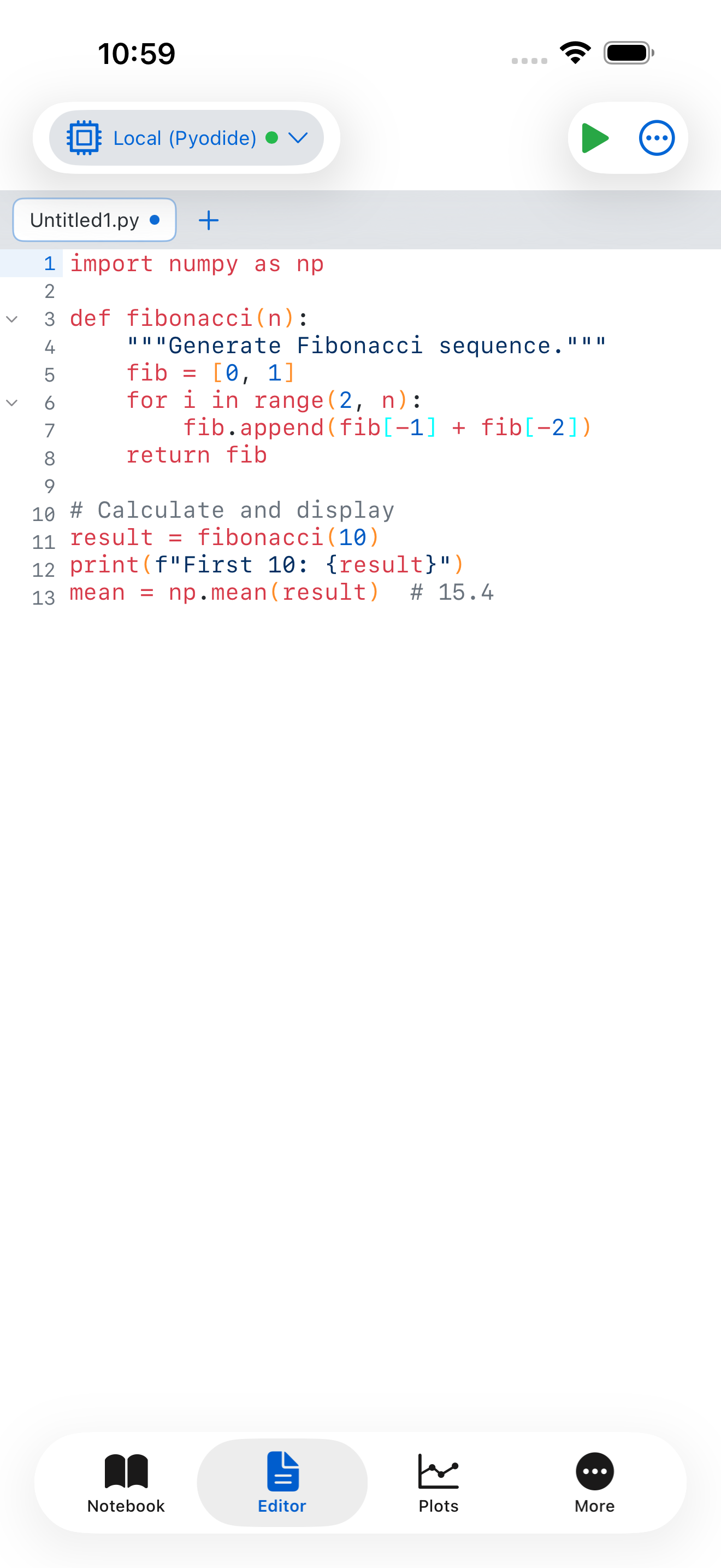GitHub Light theme applied to the editor