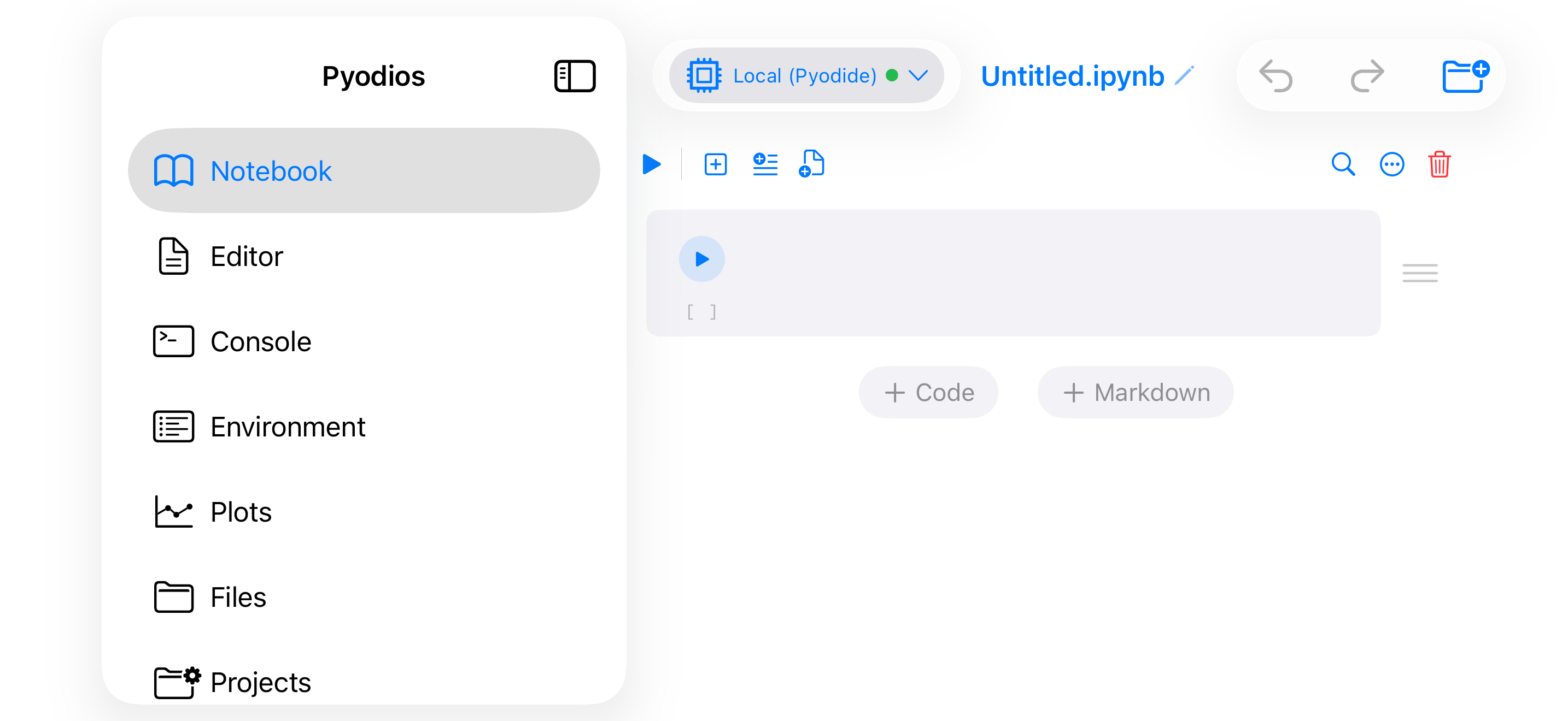 iPhone held in landscape showing the sidebar layout, with the notebook in the detail pane